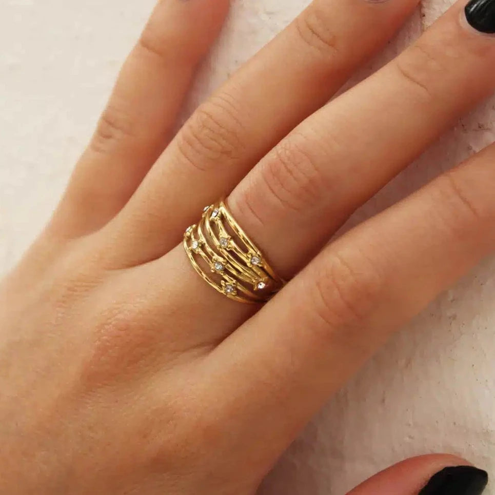 Bague plusieurs rangs hotsell