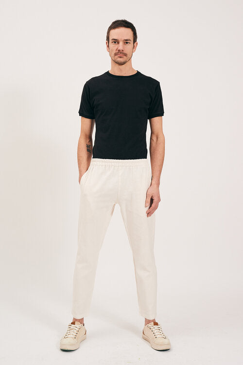 Pantalon en coton pour homme blanc crème éco-responsable