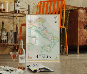 La carte des vins svp - Affiche carte des vins d'Italie