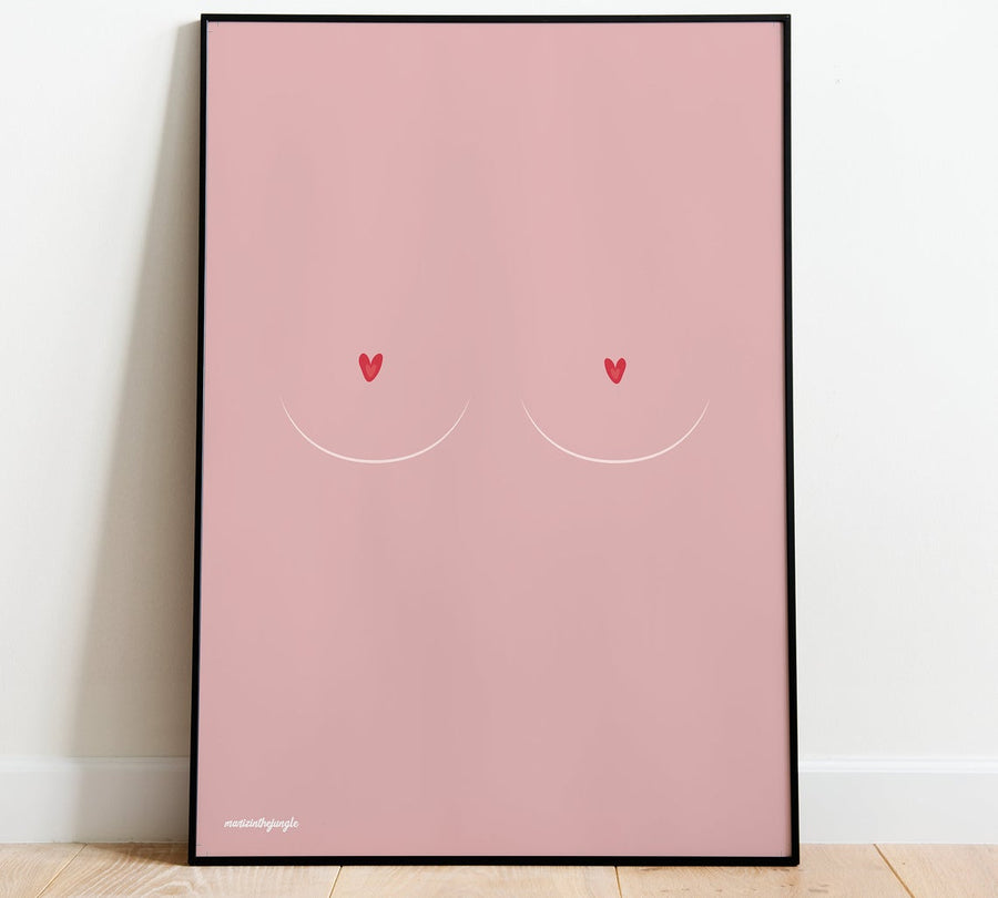 Affiche boobs coeur