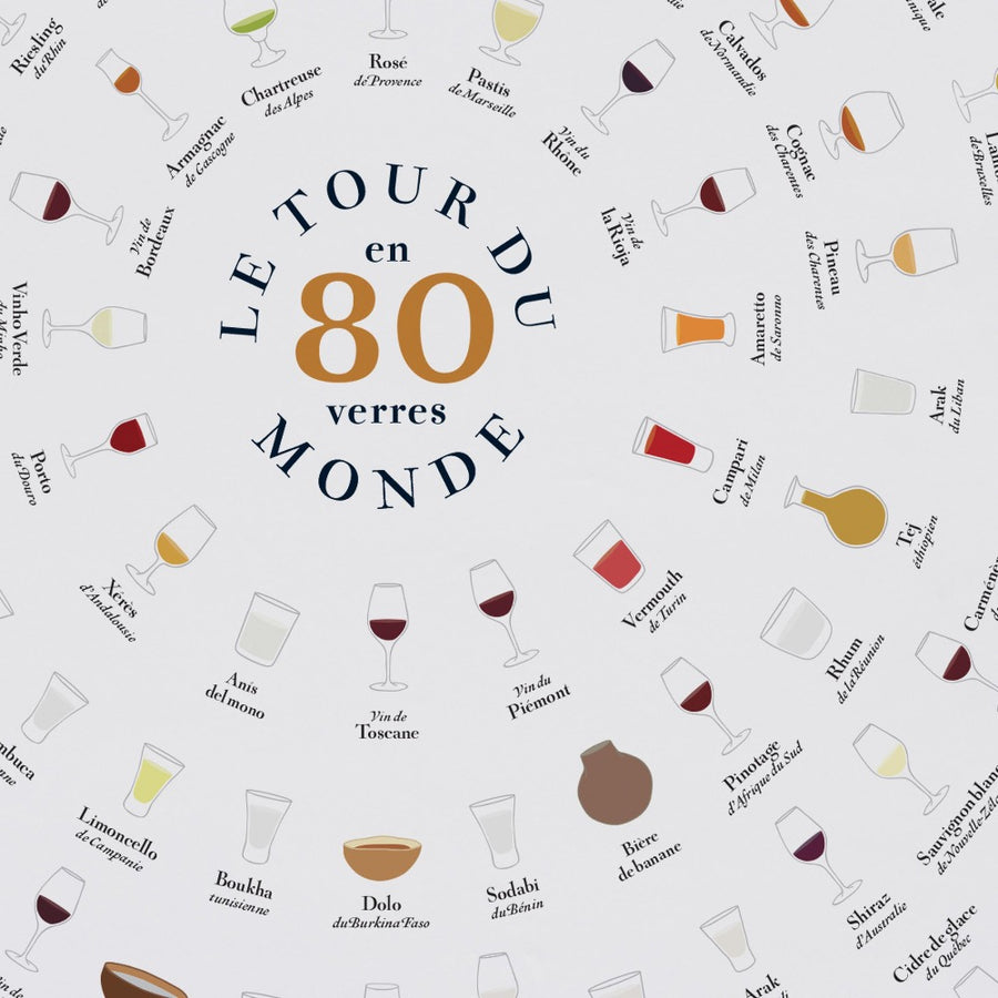 Affiche à gratter 100 vins à boire dans sa vie