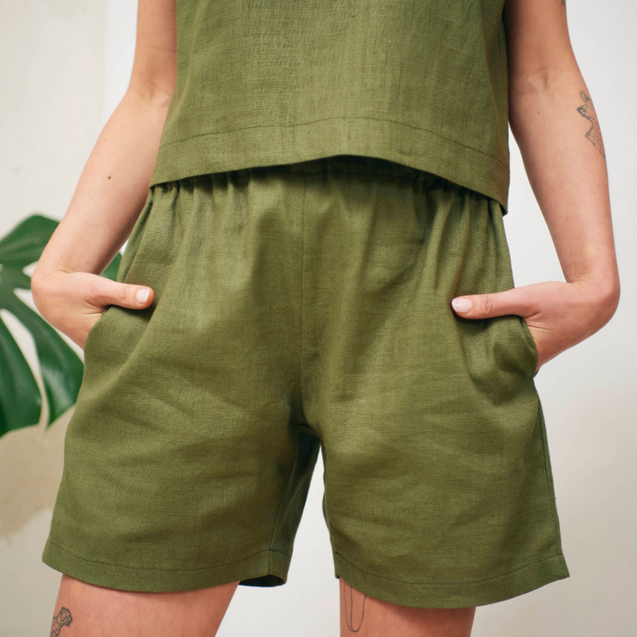 Shorts en lin pour femmes éco-responsable 